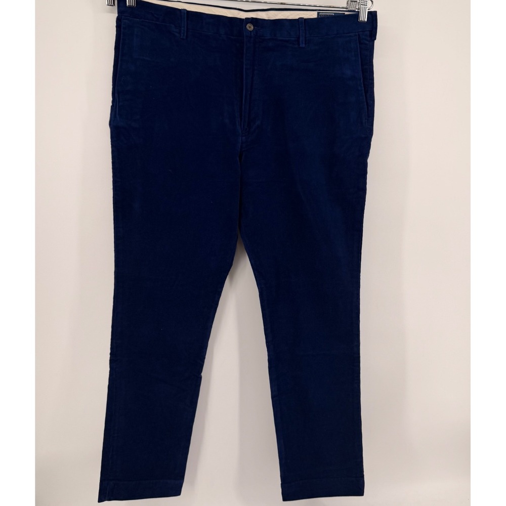 Polo Ralph Lauren Pants Mens 40x32 Blue Slim Fit Corduroy Trousers Stretch Navy